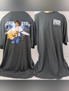 George Strait Men's Grey Tee Live In Concert Las Vegas Short Sleeve Size 3XL